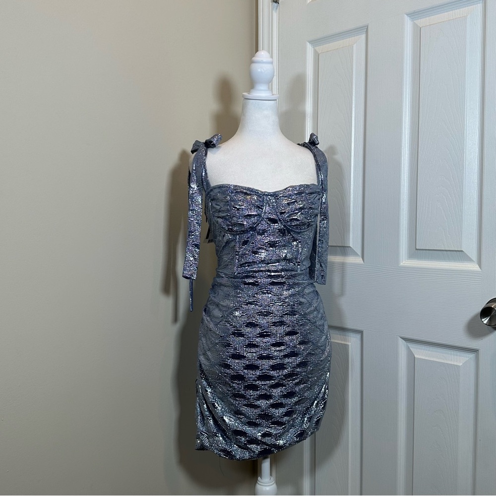 NWT LIONESS blue/silver party dress size medium